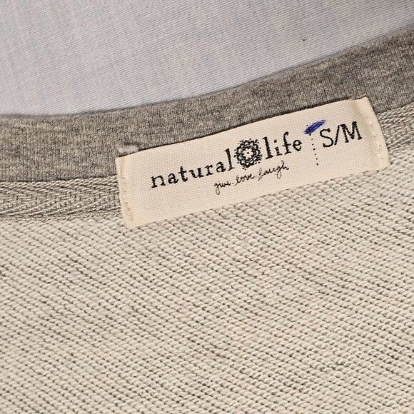 NATURAL LIFE Oversized Pullover Women Size S/M Gray French Terry - Picture 4 of 12